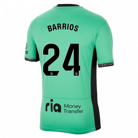 Kandiny Kinder Pablo Barrios #24 Frühlingsgrün Ausweichtrikot Trikot 2023/24 T-Shirt