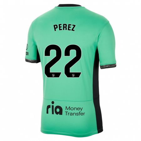Kandiny Kinder Pablo Pérez #22 Frühlingsgrün Ausweichtrikot Trikot 2023/24 T-Shirt