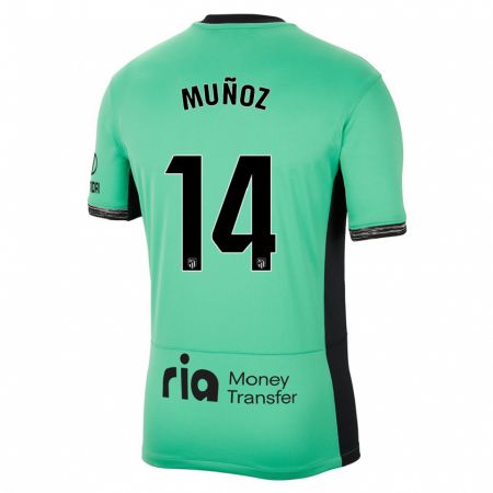 Kandiny Kinder David Muñoz #14 Frühlingsgrün Ausweichtrikot Trikot 2023/24 T-Shirt