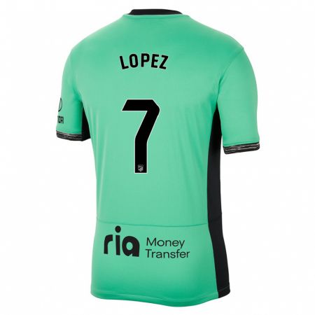 Kandiny Kinder Maitane Lopez #7 Frühlingsgrün Ausweichtrikot Trikot 2023/24 T-Shirt