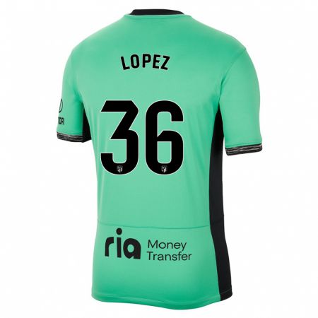 Kandiny Kinder David Lopez #36 Frühlingsgrün Ausweichtrikot Trikot 2023/24 T-Shirt