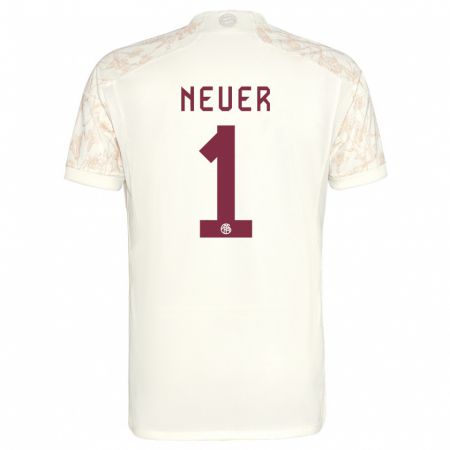 Kandiny Kinder Manuel Neuer #1 Cremefarben Ausweichtrikot Trikot 2023/24 T-Shirt