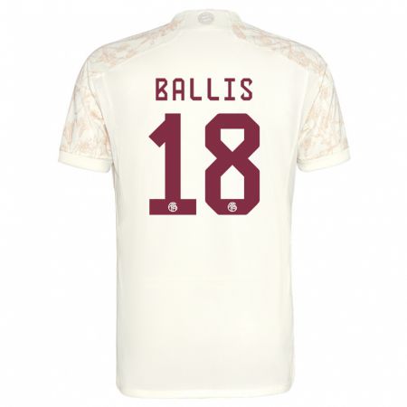 Kandiny Kinder Benjamin Ballis #18 Cremefarben Ausweichtrikot Trikot 2023/24 T-Shirt