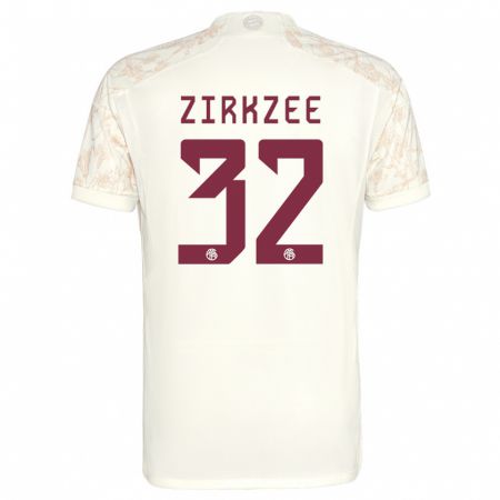 Kandiny Kinder Joshua Zirkzee #32 Cremefarben Ausweichtrikot Trikot 2023/24 T-Shirt