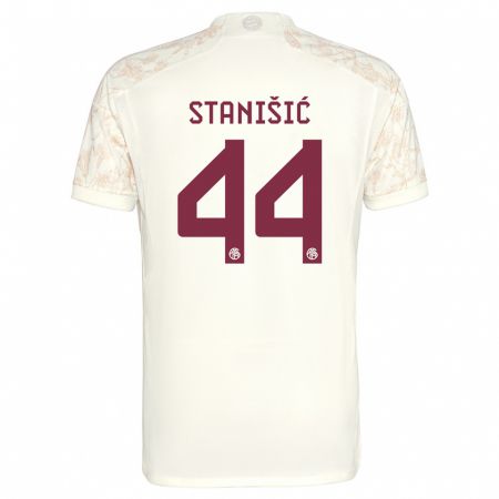 Kandiny Kinder Josip Stanisic #44 Cremefarben Ausweichtrikot Trikot 2023/24 T-Shirt