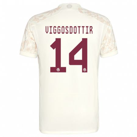 Kandiny Kinder Glodis Perla Viggosdottir #14 Cremefarben Ausweichtrikot Trikot 2023/24 T-Shirt