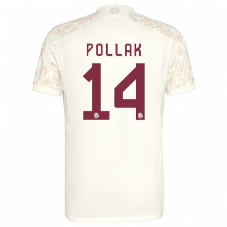 Kandiny Kinder Florian Pollak #14 Cremefarben Ausweichtrikot Trikot 2023/24 T-Shirt