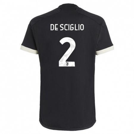 Kandiny Kinder Mattia De Sciglio #2 Schwarz Ausweichtrikot Trikot 2023/24 T-Shirt