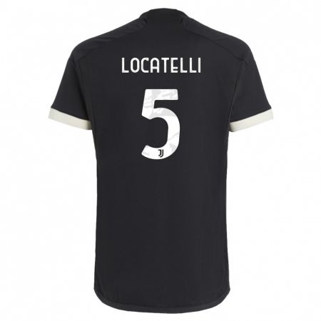 Kandiny Kinder Manuel Locatelli #5 Schwarz Ausweichtrikot Trikot 2023/24 T-Shirt