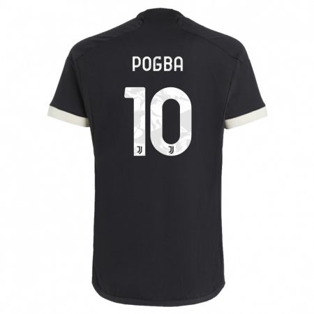 Kandiny Kinder Paul Pogba #10 Schwarz Ausweichtrikot Trikot 2023/24 T-Shirt