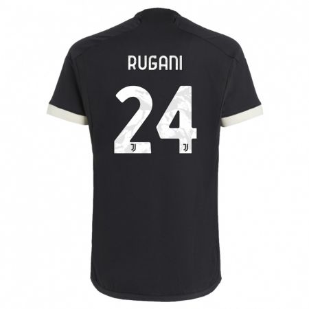 Kandiny Kinder Daniele Rugani #24 Schwarz Ausweichtrikot Trikot 2023/24 T-Shirt