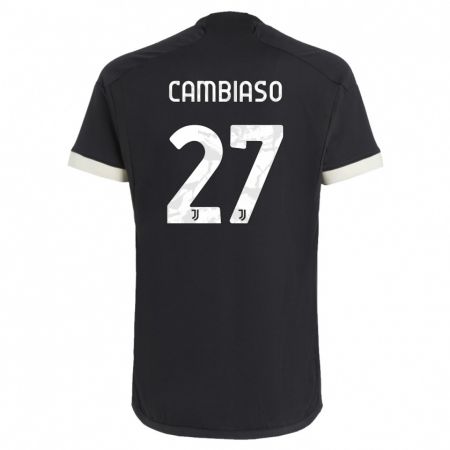Kandiny Kinder Andrea Cambiaso #27 Schwarz Ausweichtrikot Trikot 2023/24 T-Shirt