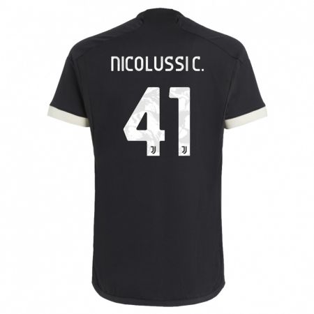 Kandiny Kinder Hans Nicolussi Caviglia #41 Schwarz Ausweichtrikot Trikot 2023/24 T-Shirt
