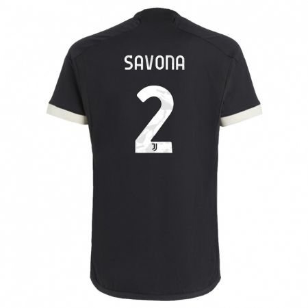Kandiny Kinder Nicolò Savona #2 Schwarz Ausweichtrikot Trikot 2023/24 T-Shirt