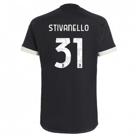 Kandiny Kinder Riccardo Stivanello #31 Schwarz Ausweichtrikot Trikot 2023/24 T-Shirt