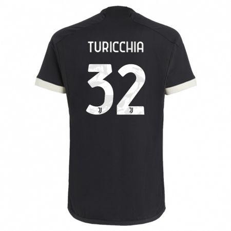 Kandiny Kinder Riccardo Turicchia #32 Schwarz Ausweichtrikot Trikot 2023/24 T-Shirt