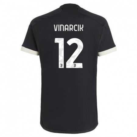 Kandiny Kinder Jakub Vinarcik #12 Schwarz Ausweichtrikot Trikot 2023/24 T-Shirt