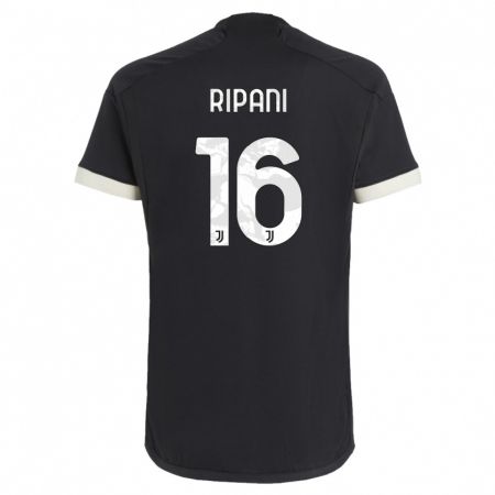 Kandiny Kinder Diego Ripani #16 Schwarz Ausweichtrikot Trikot 2023/24 T-Shirt