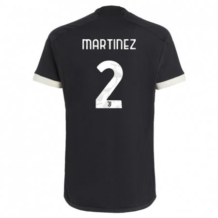 Kandiny Kinder Bruno Martinez #2 Schwarz Ausweichtrikot Trikot 2023/24 T-Shirt