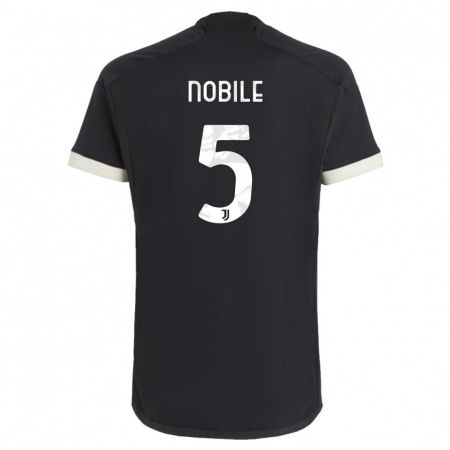 Kandiny Kinder Riccardo Nobile #5 Schwarz Ausweichtrikot Trikot 2023/24 T-Shirt