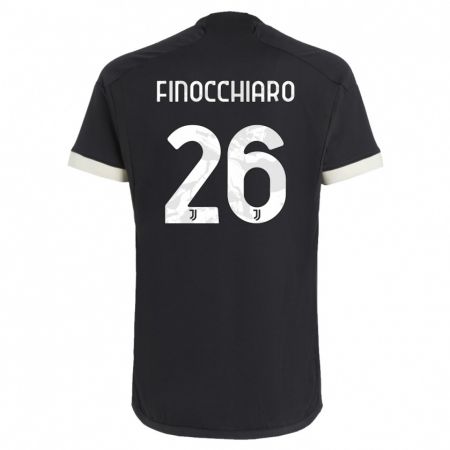 Kandiny Kinder Gabriele Finocchiaro #26 Schwarz Ausweichtrikot Trikot 2023/24 T-Shirt