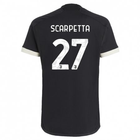 Kandiny Kinder Jacopo Scarpetta #27 Schwarz Ausweichtrikot Trikot 2023/24 T-Shirt