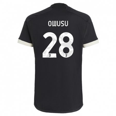 Kandiny Kinder Augusto Owusu #28 Schwarz Ausweichtrikot Trikot 2023/24 T-Shirt