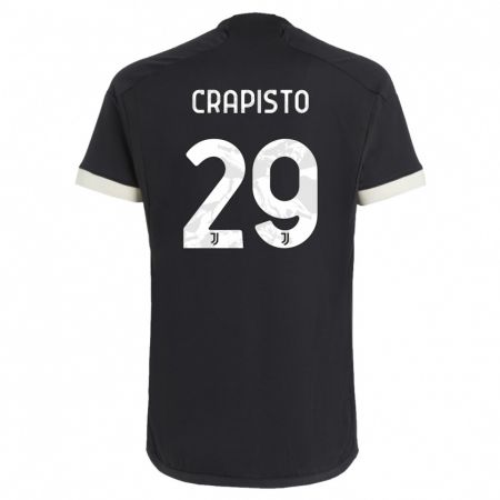 Kandiny Kinder Francesco Crapisto #29 Schwarz Ausweichtrikot Trikot 2023/24 T-Shirt