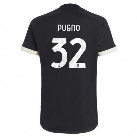 Kandiny Kinder Diego Pugno #32 Schwarz Ausweichtrikot Trikot 2023/24 T-Shirt