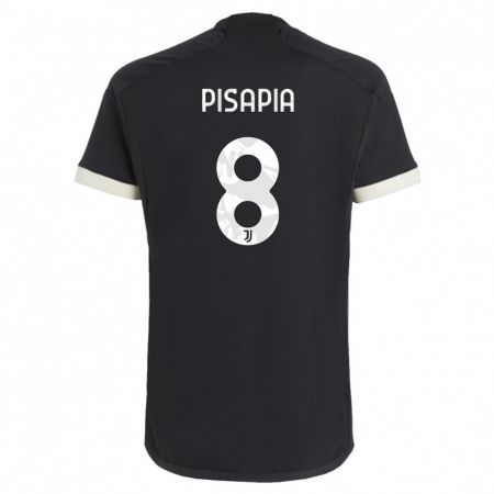 Kandiny Kinder Luciano Pisapia #8 Schwarz Ausweichtrikot Trikot 2023/24 T-Shirt