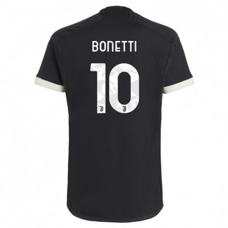 Kandiny Kinder Andrea Bonetti #10 Schwarz Ausweichtrikot Trikot 2023/24 T-Shirt