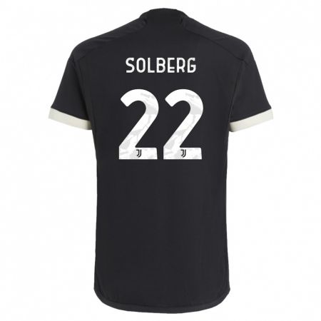 Kandiny Kinder Elias Solberg #22 Schwarz Ausweichtrikot Trikot 2023/24 T-Shirt