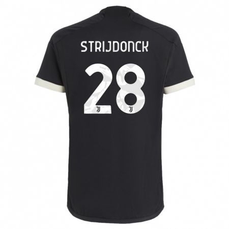 Kandiny Kinder Bayron Strijdonck #28 Schwarz Ausweichtrikot Trikot 2023/24 T-Shirt