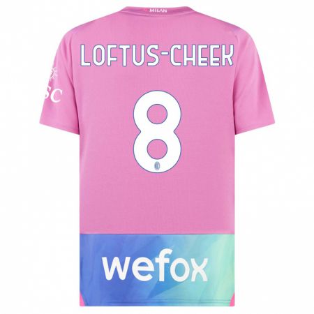 Kandiny Kinder Ruben Loftus-Cheek #8 Pink Lila Ausweichtrikot Trikot 2023/24 T-Shirt