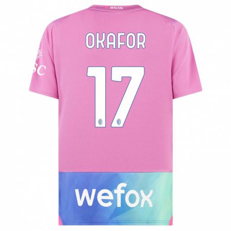 Kandiny Kinder Noah Okafor #17 Pink Lila Ausweichtrikot Trikot 2023/24 T-Shirt