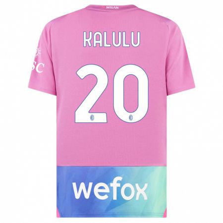 Kandiny Kinder Pierre Kalulu #20 Pink Lila Ausweichtrikot Trikot 2023/24 T-Shirt