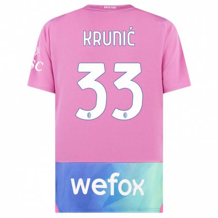 Kandiny Kinder Rade Krunic #33 Pink Lila Ausweichtrikot Trikot 2023/24 T-Shirt