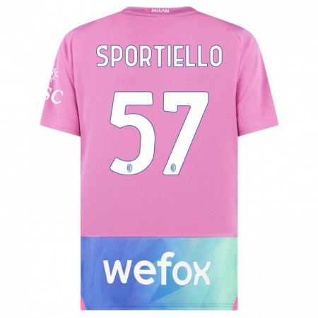 Kandiny Kinder Marco Sportiello #57 Pink Lila Ausweichtrikot Trikot 2023/24 T-Shirt