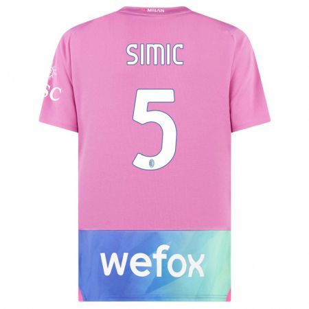 Kandiny Kinder Jan-Carlo Simic #5 Pink Lila Ausweichtrikot Trikot 2023/24 T-Shirt
