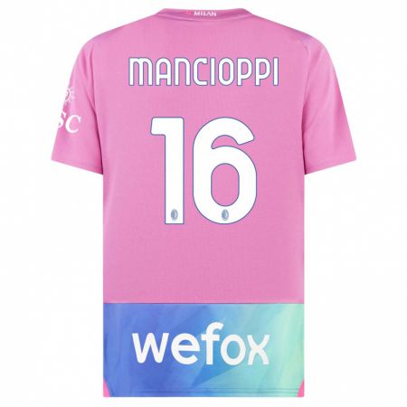 Kandiny Kinder Tommaso Mancioppi #16 Pink Lila Ausweichtrikot Trikot 2023/24 T-Shirt