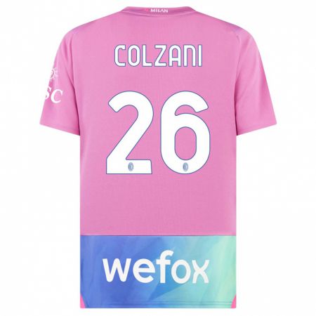Kandiny Kinder Edoardo Colzani #26 Pink Lila Ausweichtrikot Trikot 2023/24 T-Shirt
