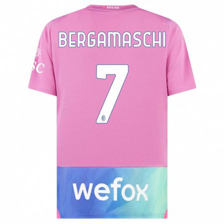 Kandiny Kinder Valentina Bergamaschi #7 Pink Lila Ausweichtrikot Trikot 2023/24 T-Shirt
