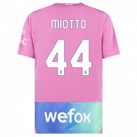 Kandiny Kinder Giorgia Miotto #44 Pink Lila Ausweichtrikot Trikot 2023/24 T-Shirt