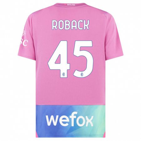 Kandiny Kinder Emil Roback #45 Pink Lila Ausweichtrikot Trikot 2023/24 T-Shirt