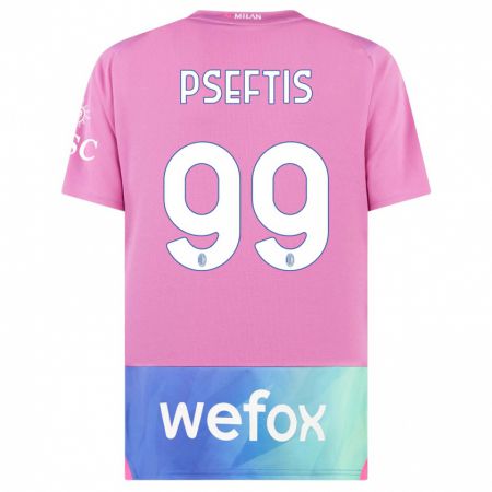 Kandiny Kinder Fotios Pseftis #99 Pink Lila Ausweichtrikot Trikot 2023/24 T-Shirt