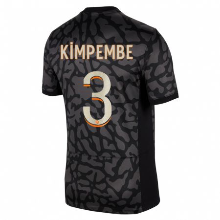 Kandiny Kinder Presnel Kimpembe #3 Schwarz Ausweichtrikot Trikot 2023/24 T-Shirt