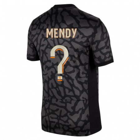 Kandiny Kinder Tony Mendy #0 Schwarz Ausweichtrikot Trikot 2023/24 T-Shirt