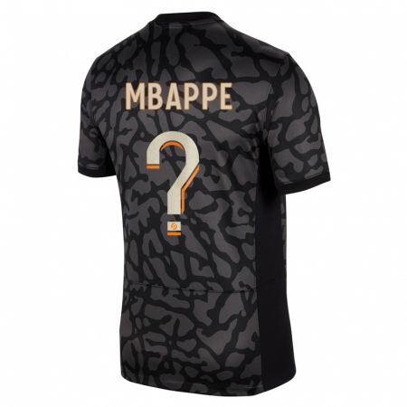 Kandiny Kinder Ethan Mbappé #0 Schwarz Ausweichtrikot Trikot 2023/24 T-Shirt