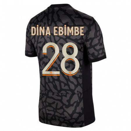 Kandiny Kinder Eric Junior Dina Ebimbe #28 Schwarz Ausweichtrikot Trikot 2023/24 T-Shirt