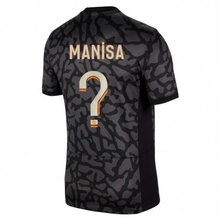 Kandiny Kinder Lenny Manisa #0 Schwarz Ausweichtrikot Trikot 2023/24 T-Shirt